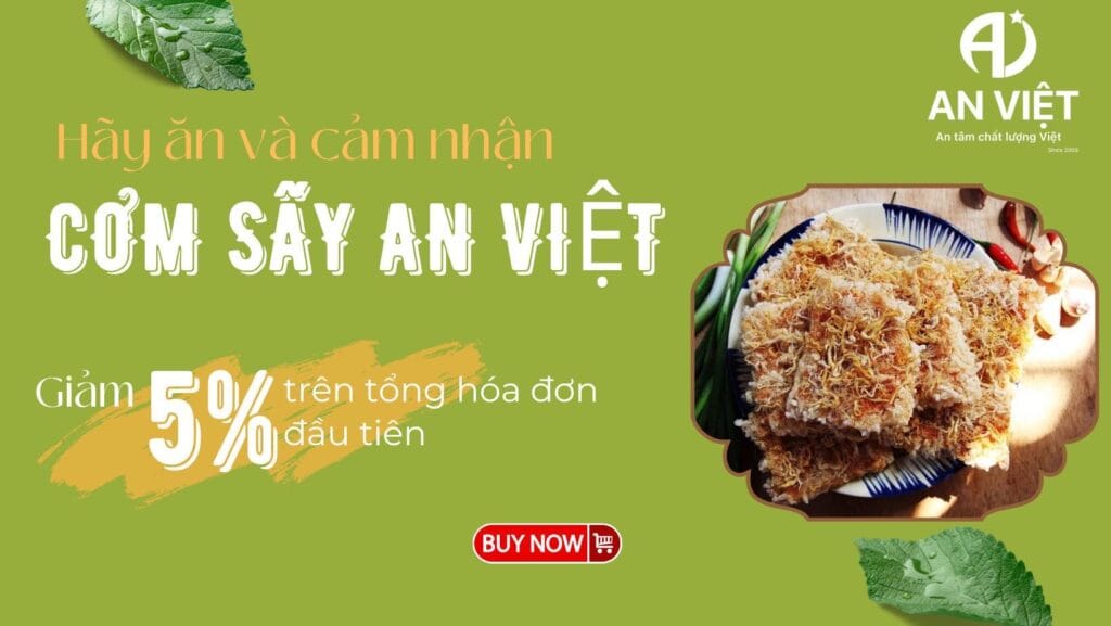 ảnh cơm sấy an việt giảm giá hóa đơn